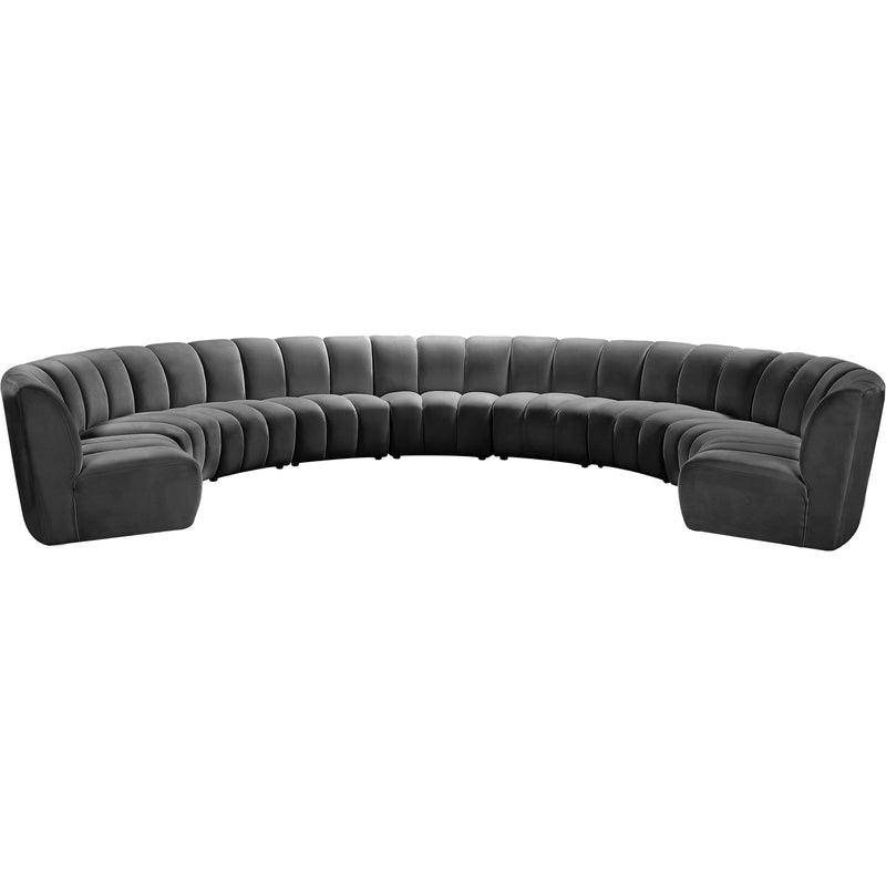 Meridian Infinity Grey Velvet 9pc. Modular Sectional IMAGE 1