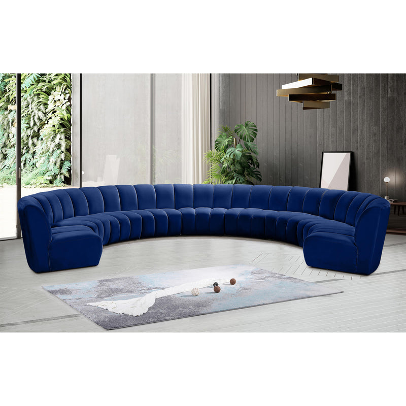 Meridian Infinity Navy Velvet 9pc. Modular Sectional IMAGE 10