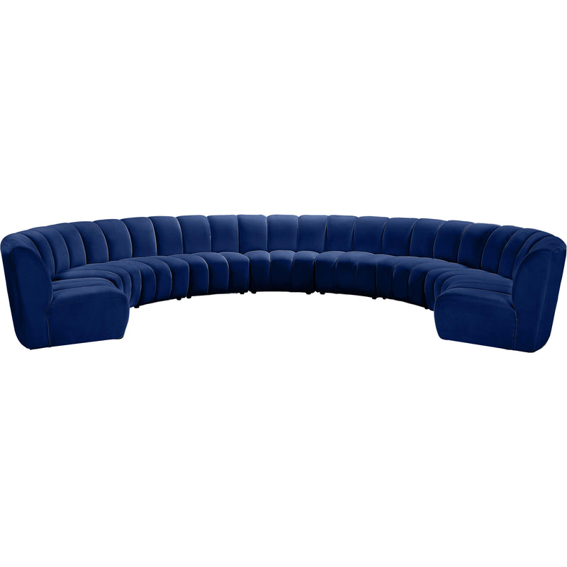 Meridian Infinity Navy Velvet 9pc. Modular Sectional IMAGE 1