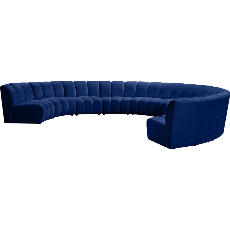 Meridian Infinity Navy Velvet 9pc. Modular Sectional IMAGE 2