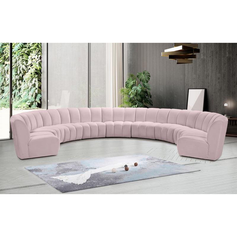 Meridian Infinity Pink Velvet 9pc. Modular Sectional IMAGE 9