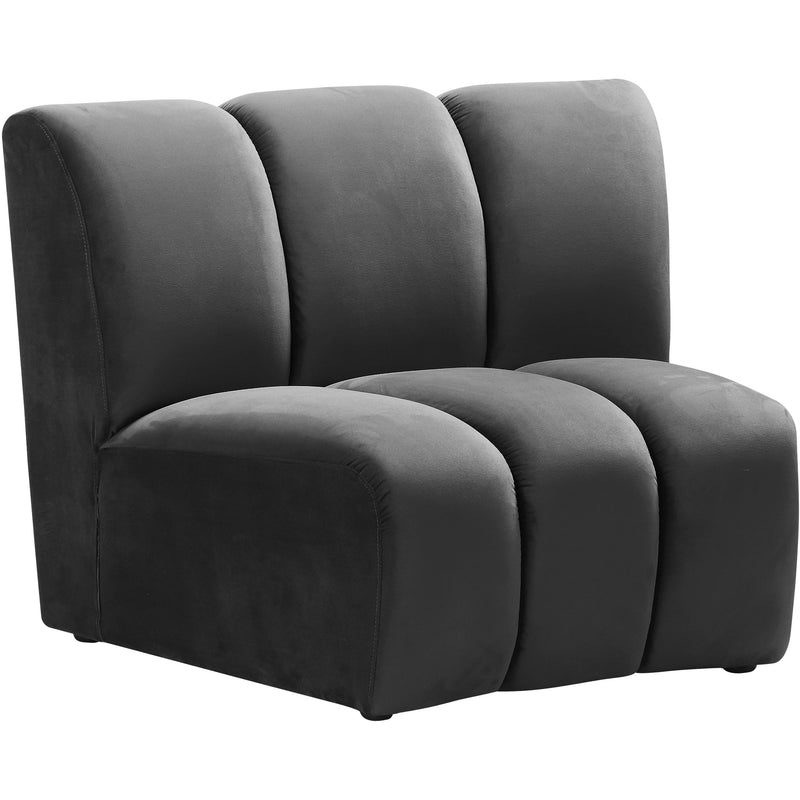 Meridian Infinity Grey Velvet Modular Chair IMAGE 1