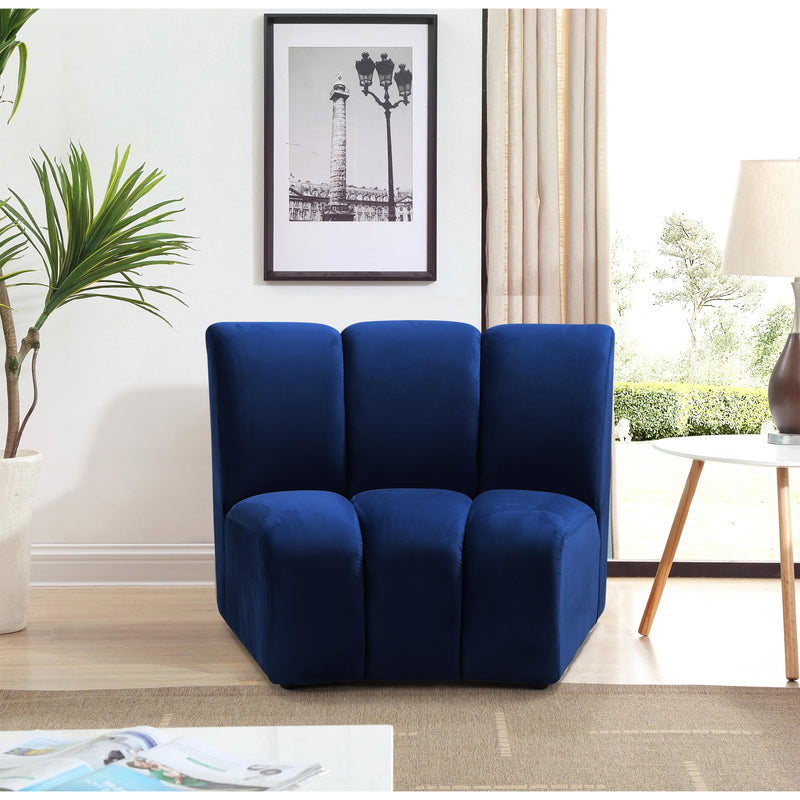 Meridian Infinity Navy Velvet Modular Chair IMAGE 6