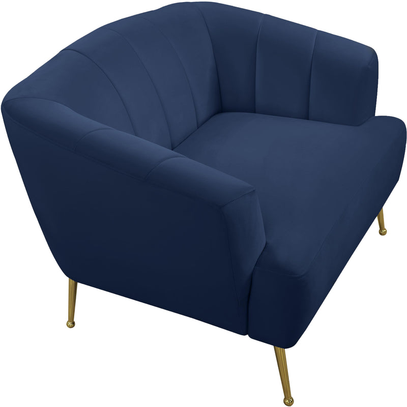 Meridian Tori Navy Velvet Chair IMAGE 4