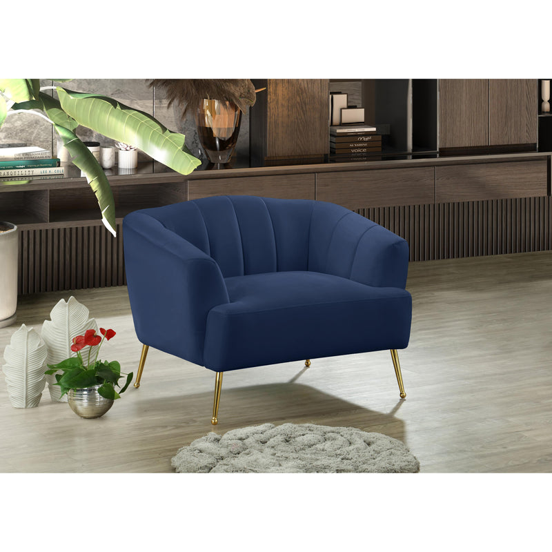 Meridian Tori Navy Velvet Chair IMAGE 6