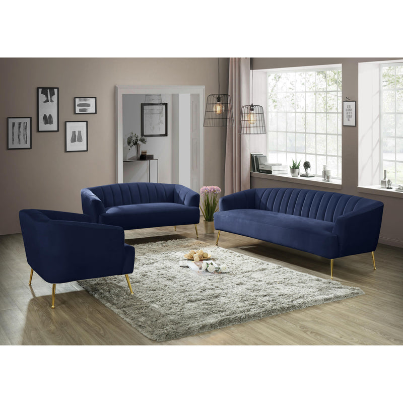 Meridian Tori Navy Velvet Chair IMAGE 8