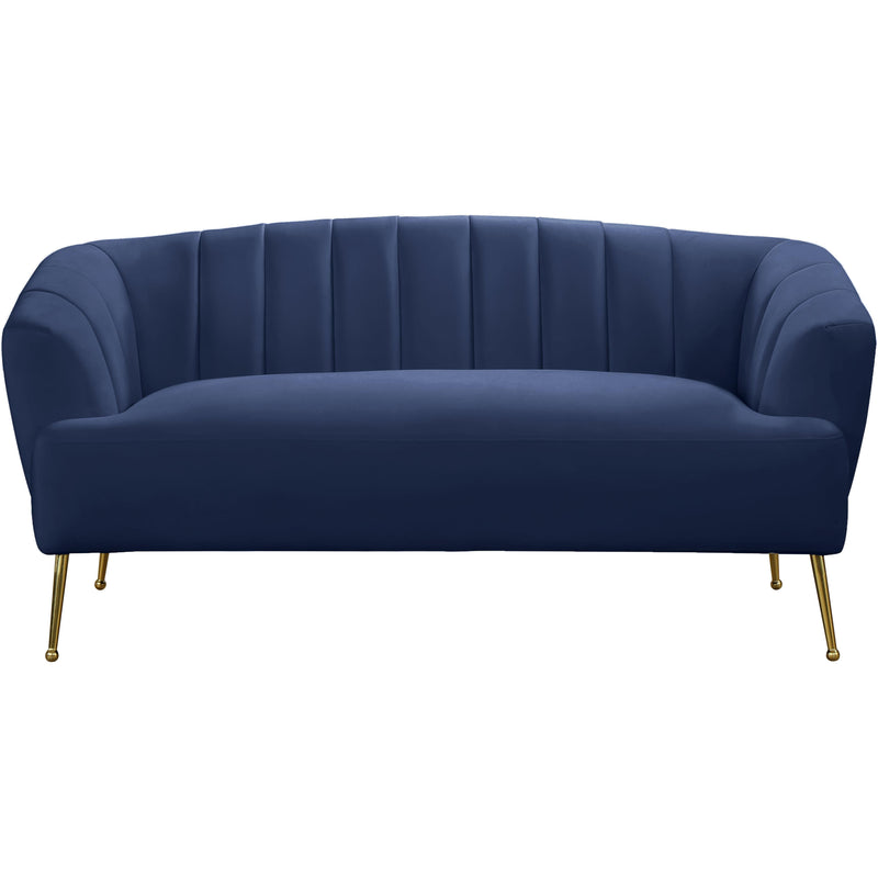 Meridian Tori Navy Velvet Loveseat IMAGE 2