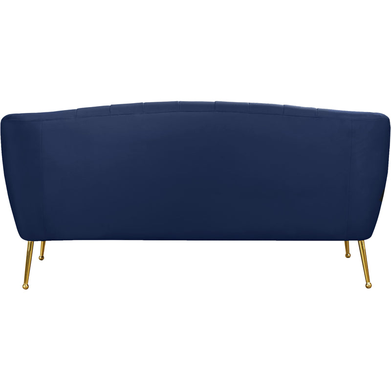 Meridian Tori Navy Velvet Loveseat IMAGE 3