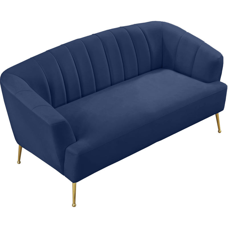 Meridian Tori Navy Velvet Loveseat IMAGE 4