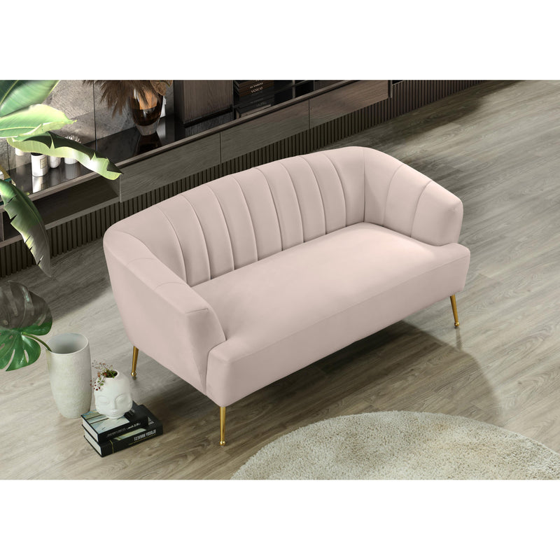 Meridian Tori Pink Velvet Loveseat IMAGE 7