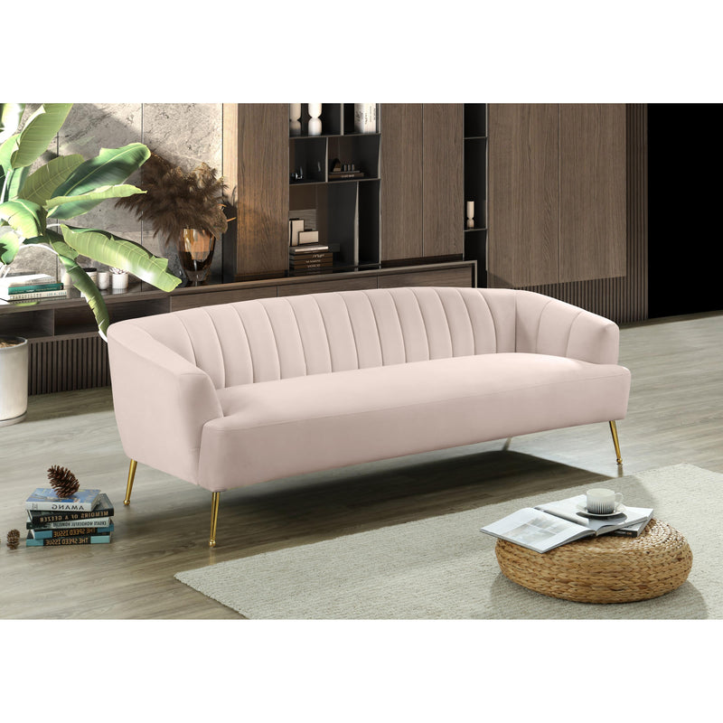 Meridian Tori Pink Velvet Sofa IMAGE 6