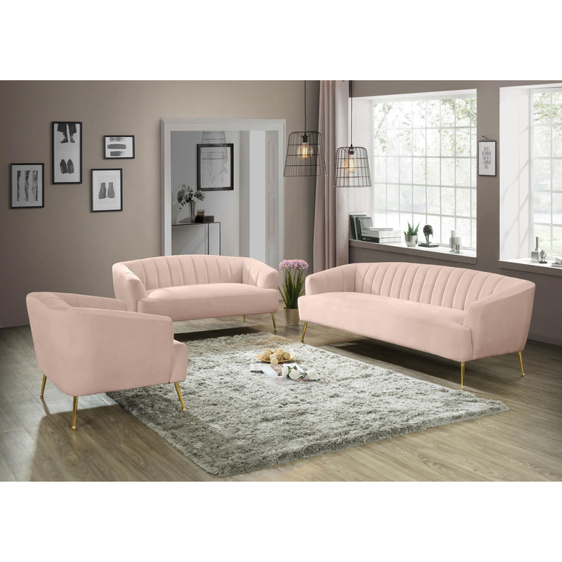 Meridian Tori Pink Velvet Sofa IMAGE 8