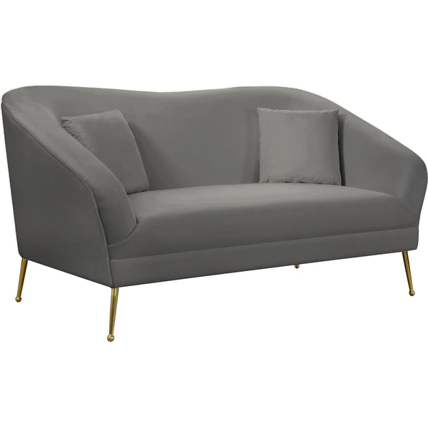 Meridian Hermosa Grey Velvet Loveseat IMAGE 1