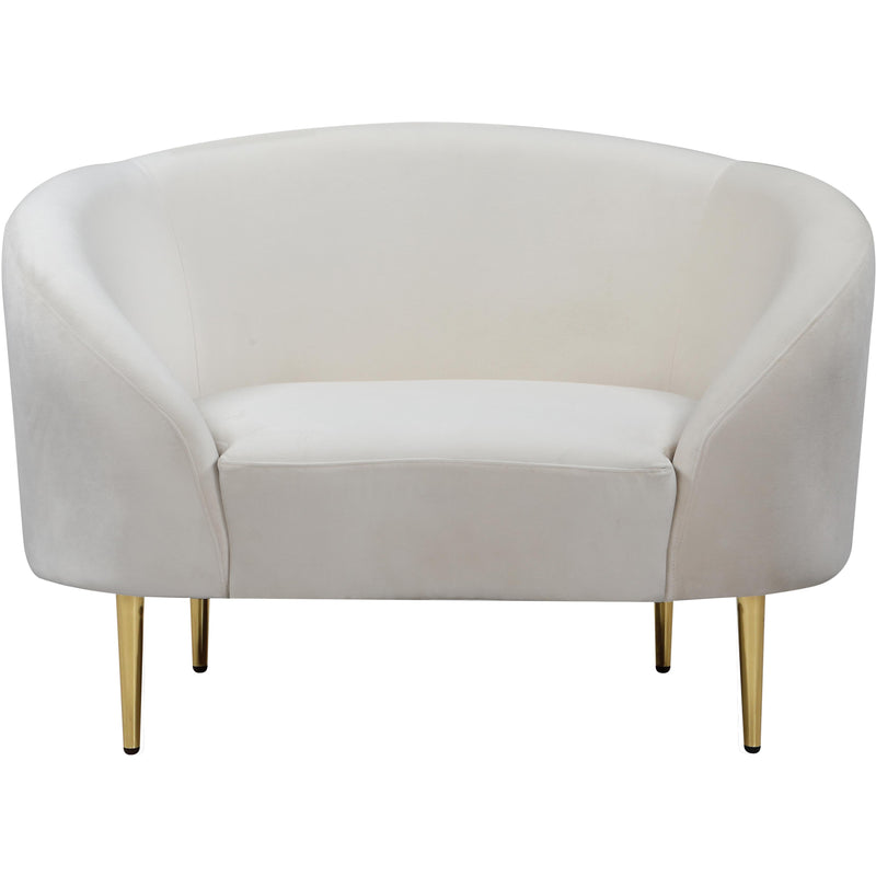 Meridian Ritz Cream Velvet Chair IMAGE 2