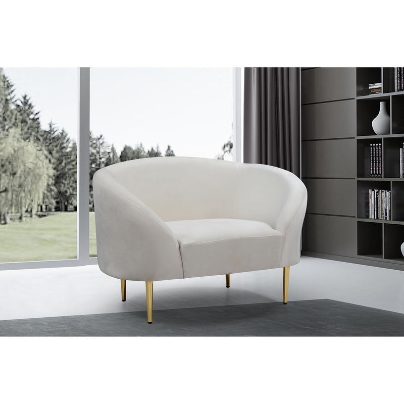 Meridian Ritz Cream Velvet Chair IMAGE 5