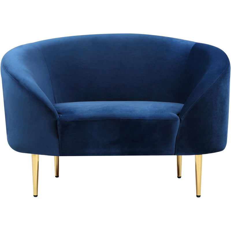 Meridian Ritz Navy Velvet Chair IMAGE 2