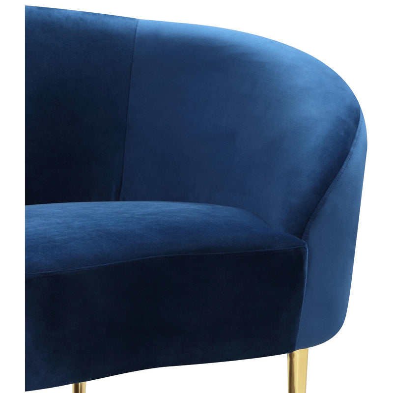 Meridian Ritz Navy Velvet Chair IMAGE 4