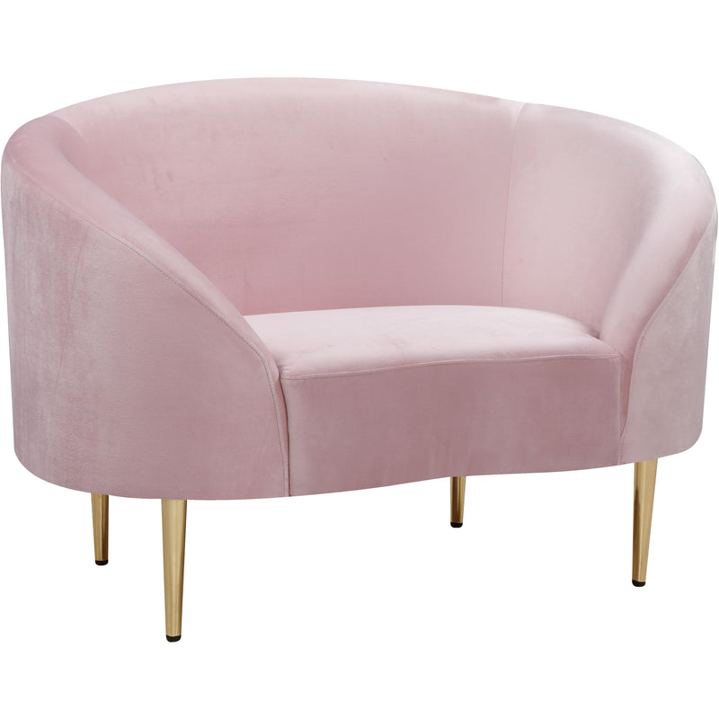 Meridian Ritz Pink Velvet Chair IMAGE 1