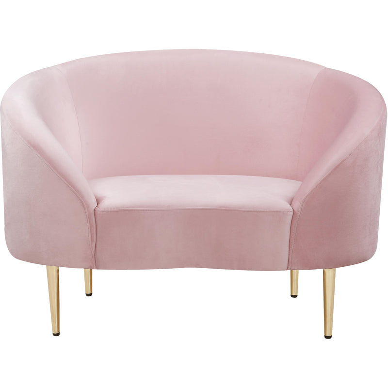 Meridian Ritz Pink Velvet Chair IMAGE 2