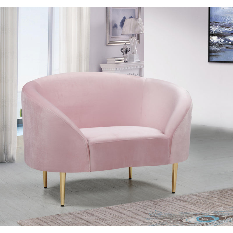 Meridian Ritz Pink Velvet Chair IMAGE 5