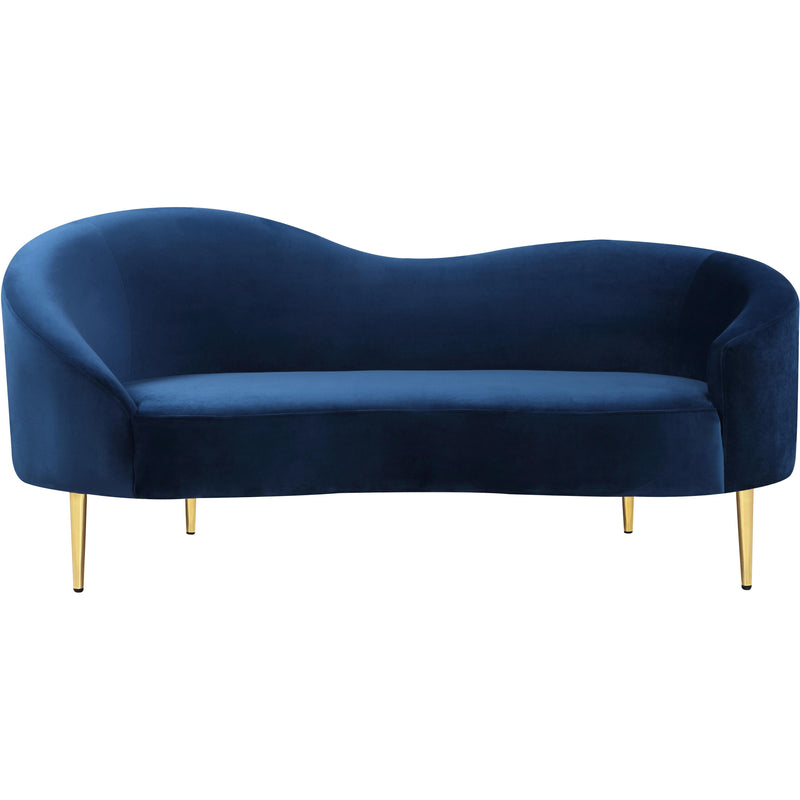 Meridian Ritz Navy Velvet Loveseat IMAGE 2