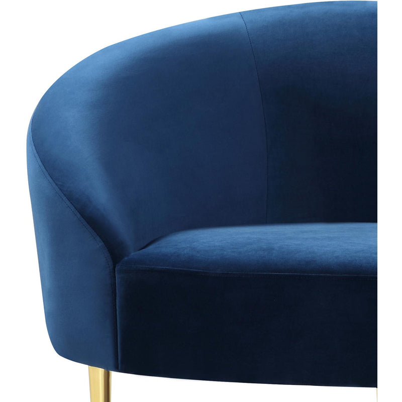 Meridian Ritz Navy Velvet Loveseat IMAGE 3