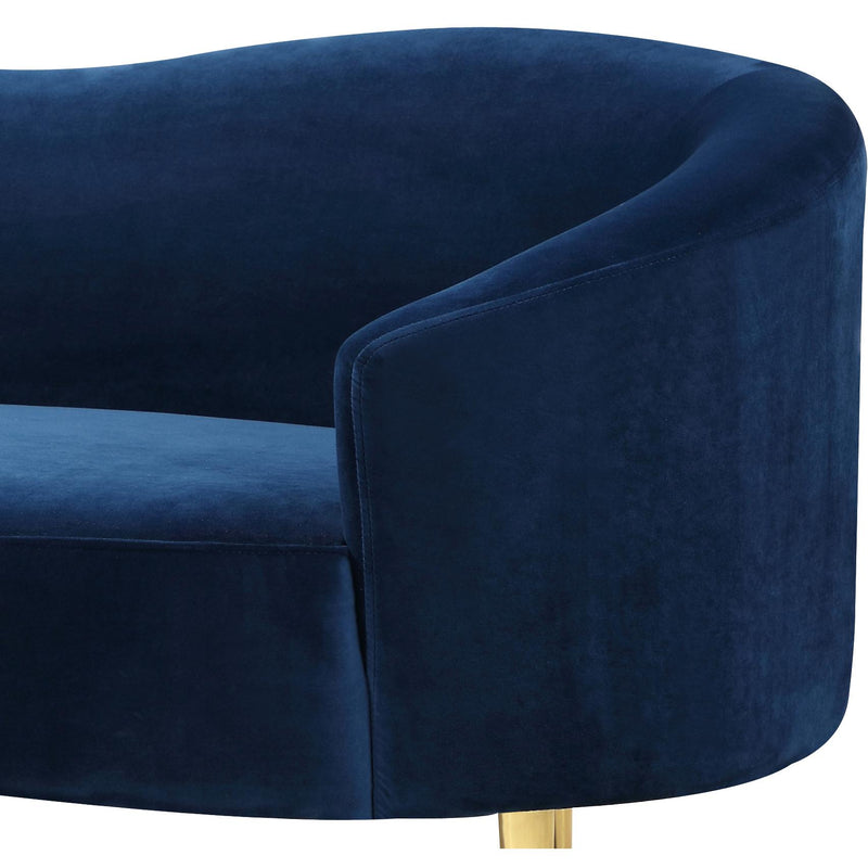 Meridian Ritz Navy Velvet Loveseat IMAGE 4