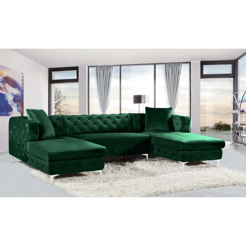 Meridian Gail Green Velvet 3pc. Sectional IMAGE 5