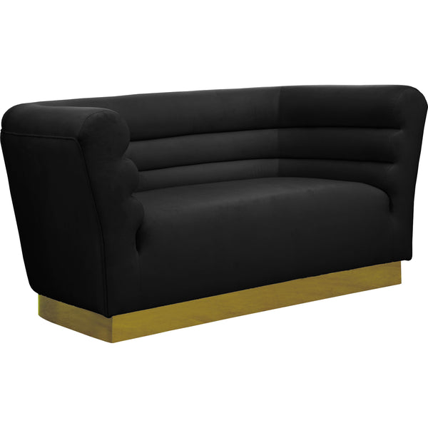 Meridian Bellini Black Velvet Loveseat IMAGE 1