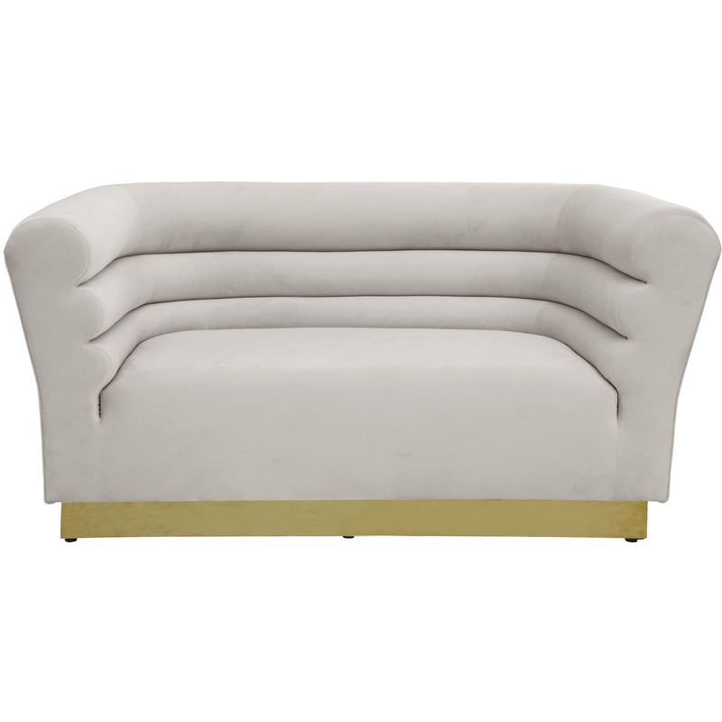 Meridian Bellini Cream Velvet Loveseat IMAGE 2