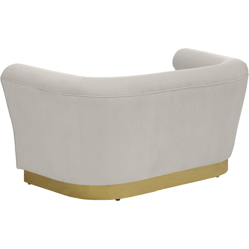 Meridian Bellini Cream Velvet Loveseat IMAGE 3