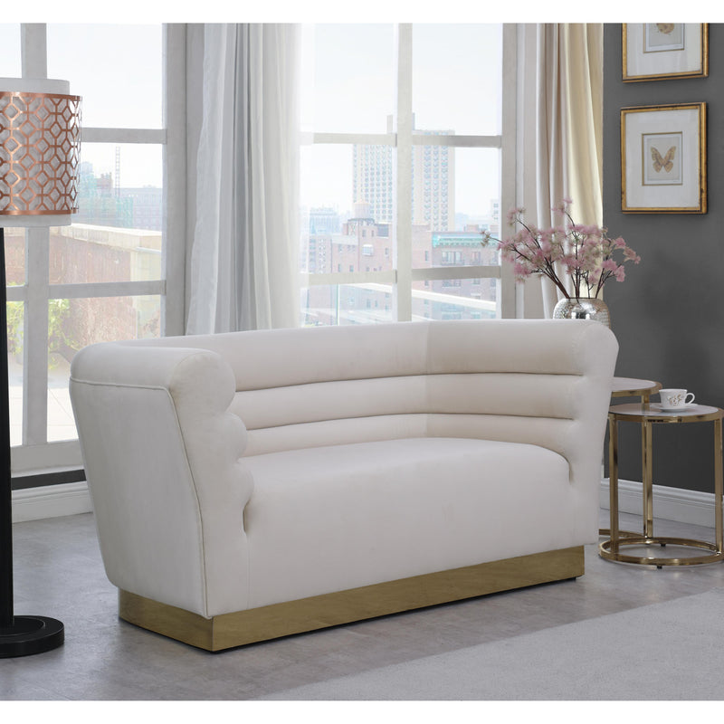 Meridian Bellini Cream Velvet Loveseat IMAGE 4