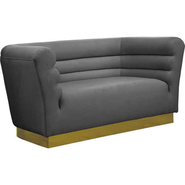 Meridian Bellini Grey Velvet Loveseat IMAGE 1