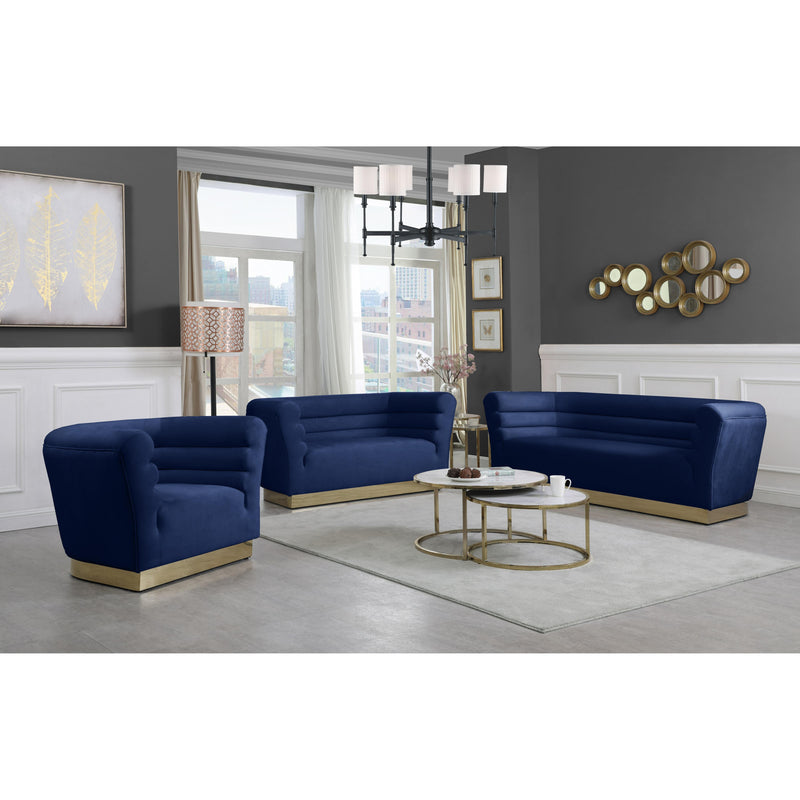 Meridian Bellini Navy Velvet Sofa IMAGE 5