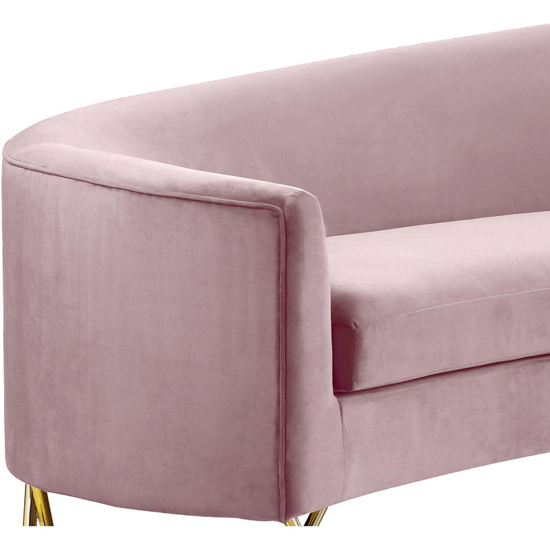 Meridian Serpentine Pink Velvet 3pc. Sectional IMAGE 5