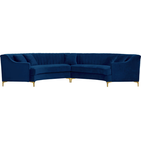 Meridian Jackson Navy Velvet 2pc. Sectional IMAGE 1