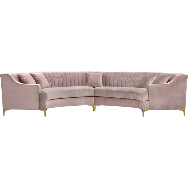 Meridian Jackson Pink Velvet 2pc. Sectional IMAGE 1