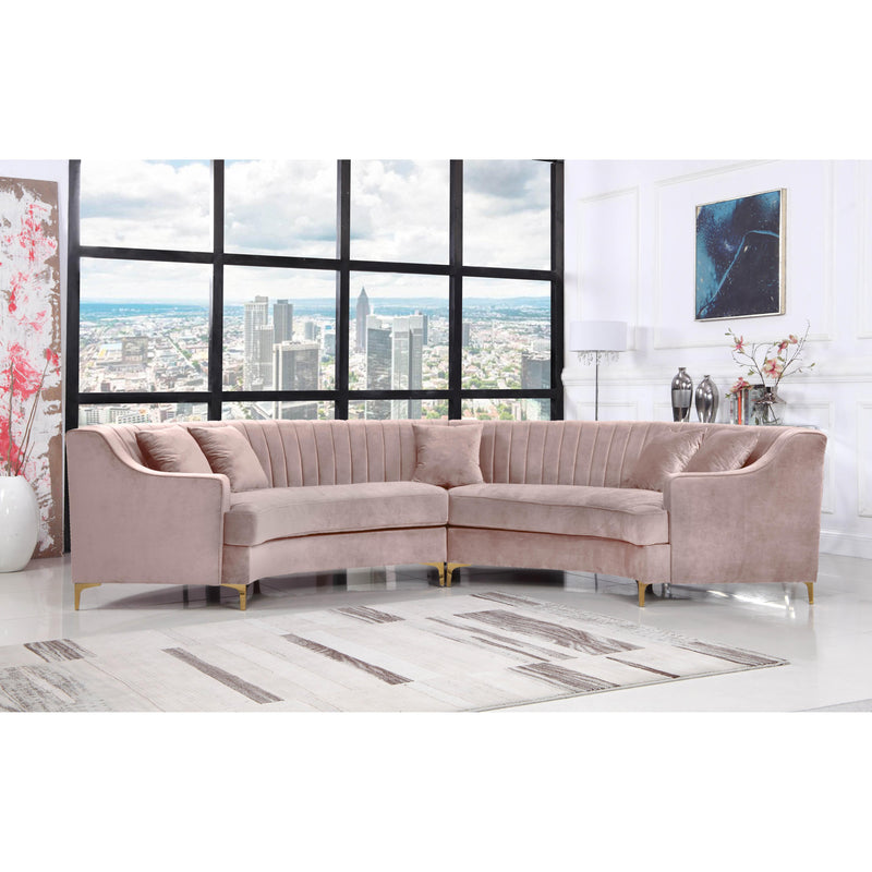 Meridian Jackson Pink Velvet 2pc. Sectional IMAGE 7