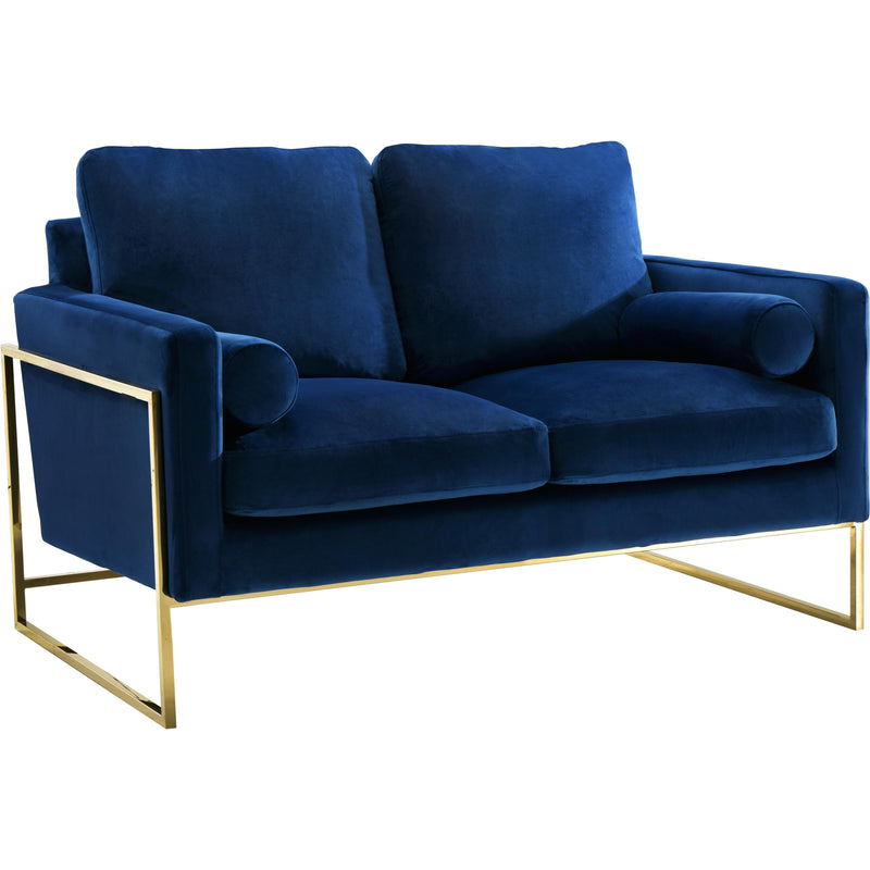 Meridian Mila Navy Velvet Loveseat IMAGE 1