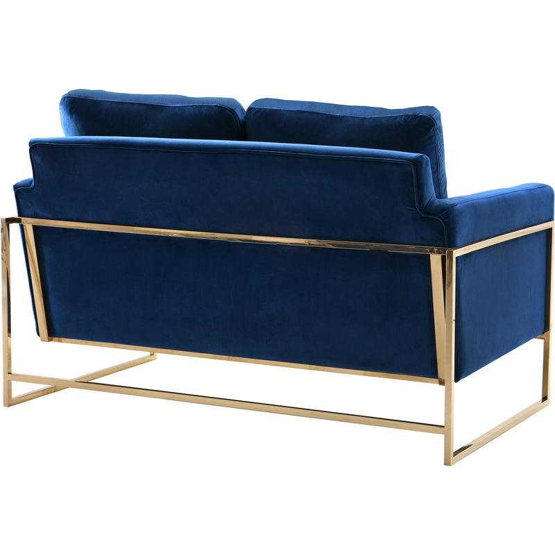 Meridian Mila Navy Velvet Loveseat IMAGE 3