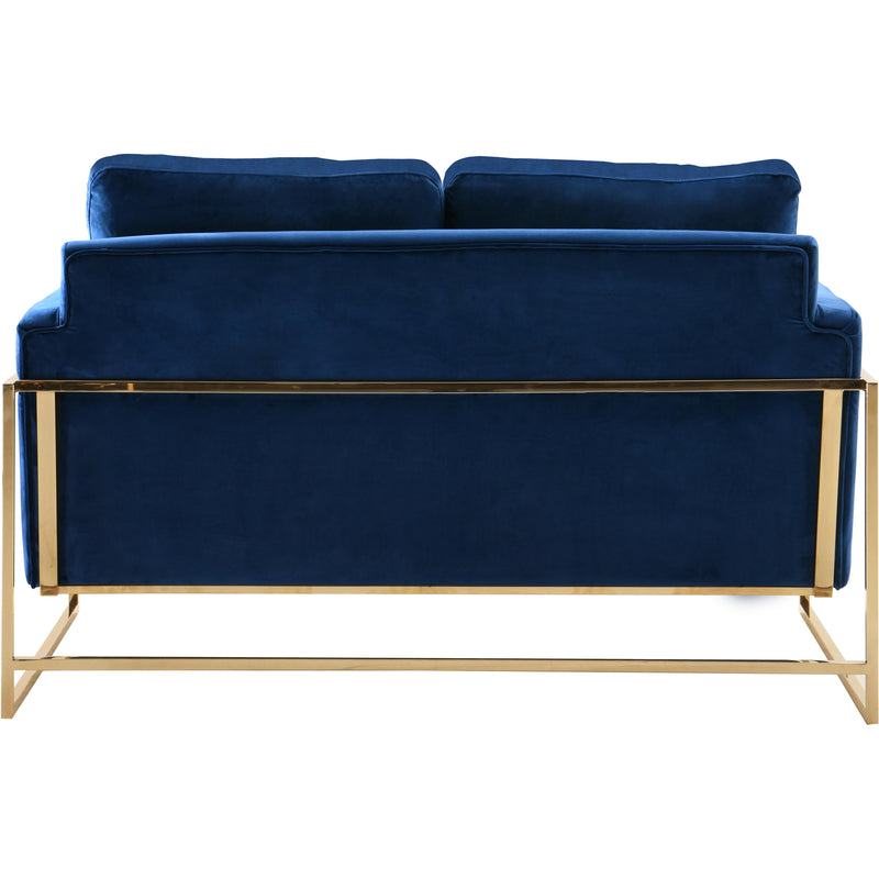 Meridian Mila Navy Velvet Loveseat IMAGE 4