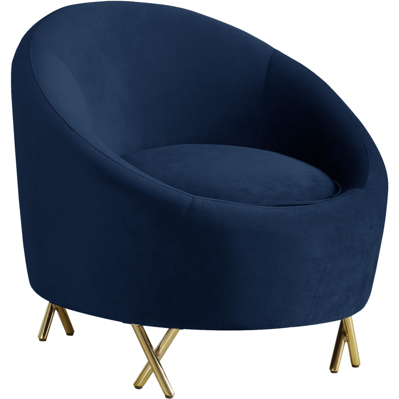 Meridian Serpentine Navy Velvet Chair IMAGE 1