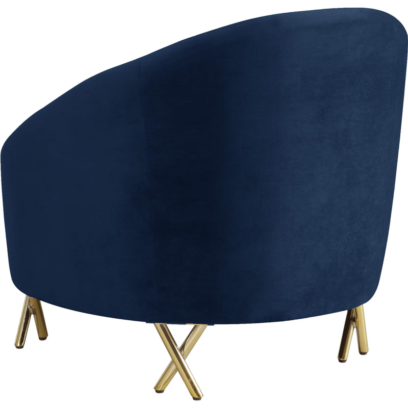 Meridian Serpentine Navy Velvet Chair IMAGE 2