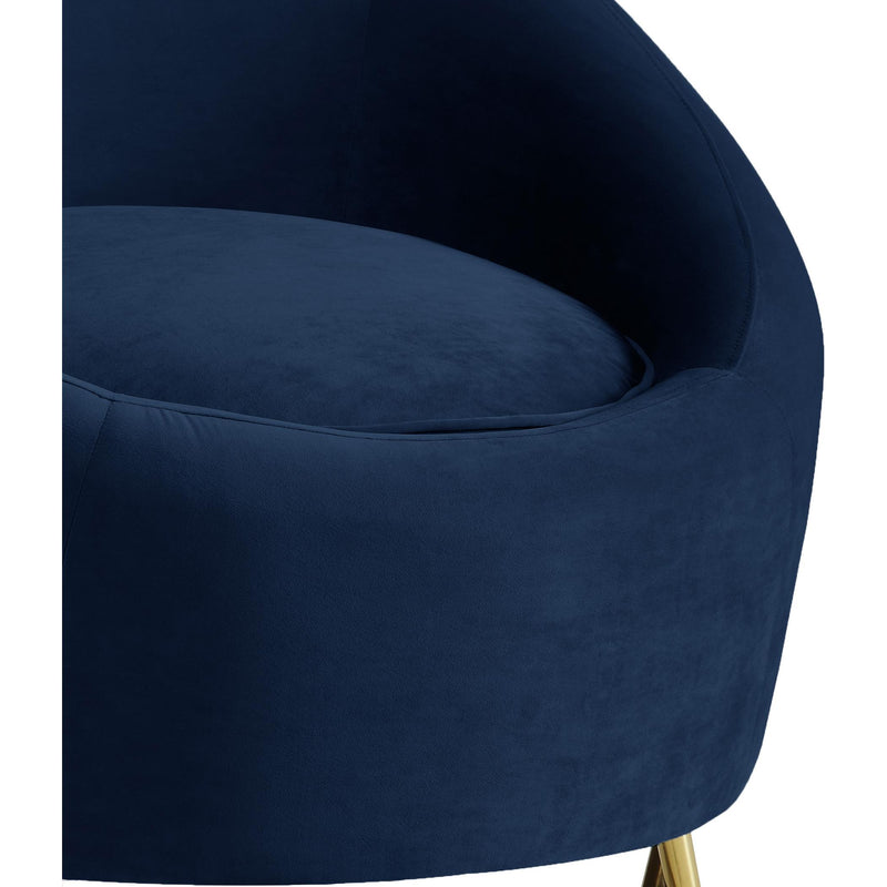 Meridian Serpentine Navy Velvet Chair IMAGE 4