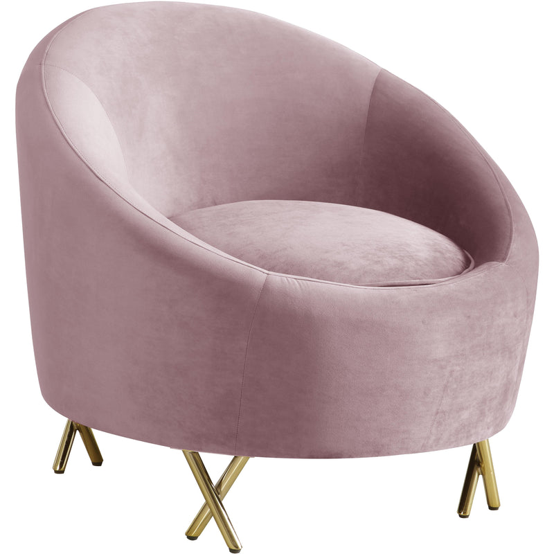 Meridian Serpentine Pink Velvet Chair IMAGE 1