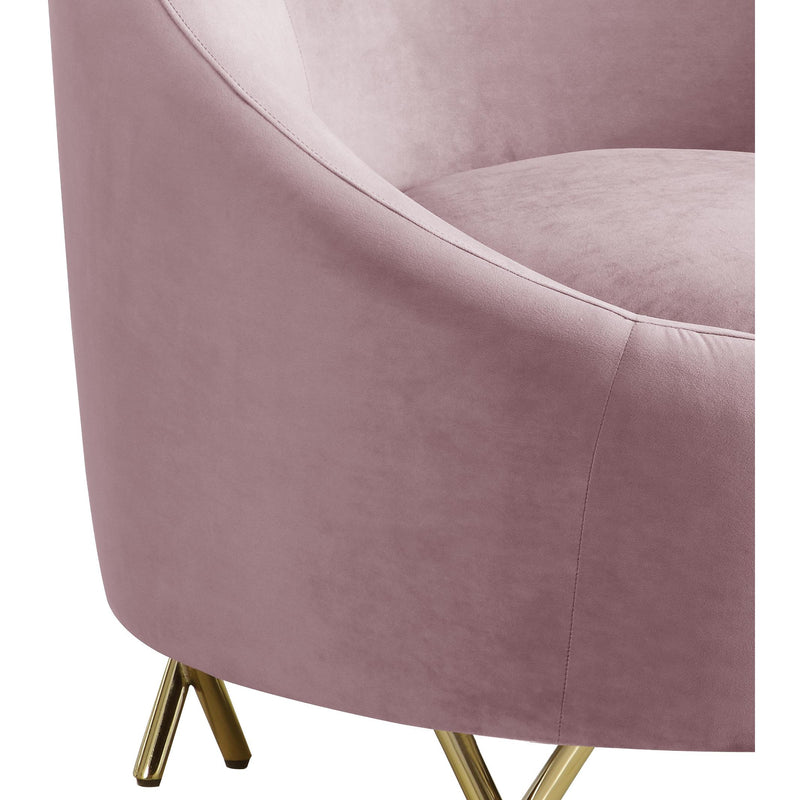 Meridian Serpentine Pink Velvet Chair IMAGE 3