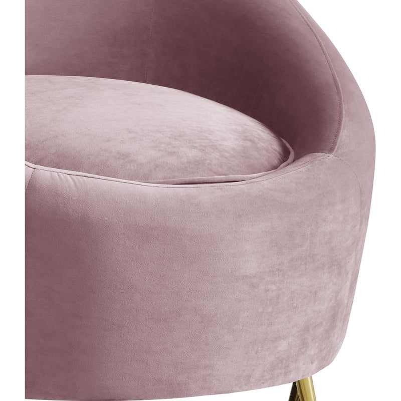 Meridian Serpentine Pink Velvet Chair IMAGE 4