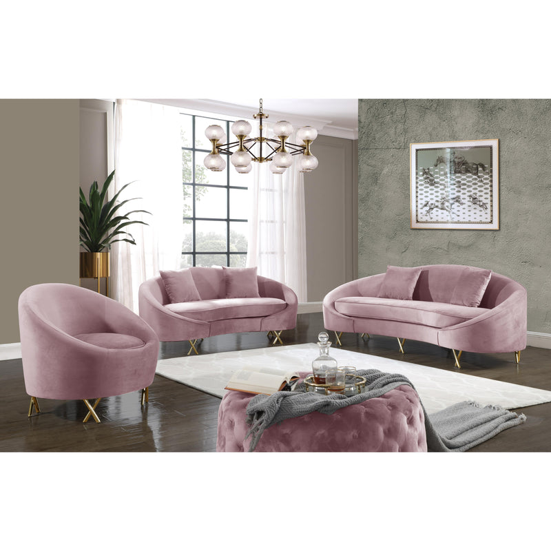 Meridian Serpentine Pink Velvet Chair IMAGE 6