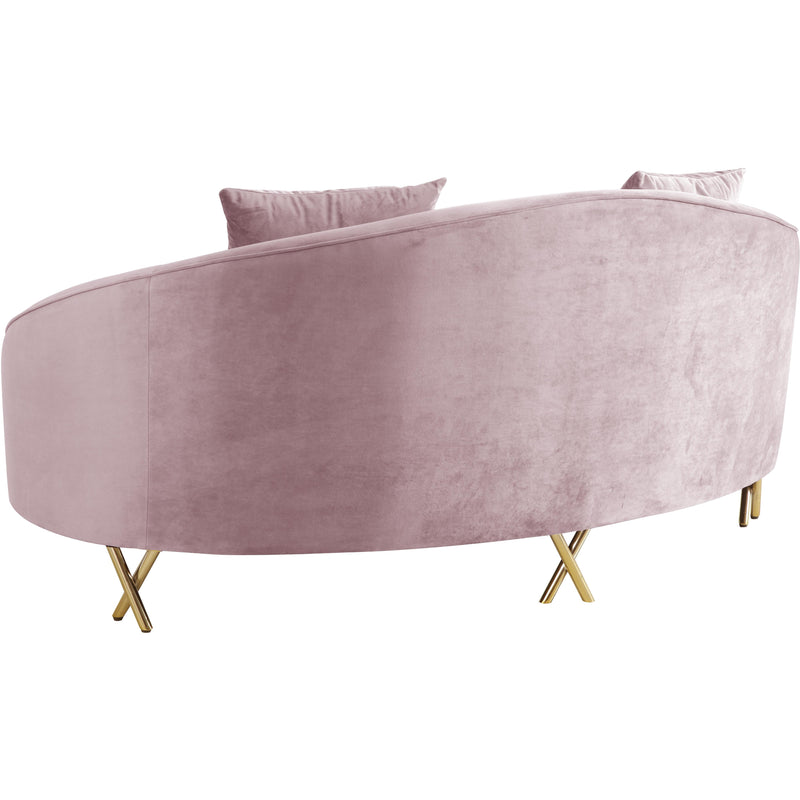 Meridian Serpentine Pink Velvet Loveseat IMAGE 2