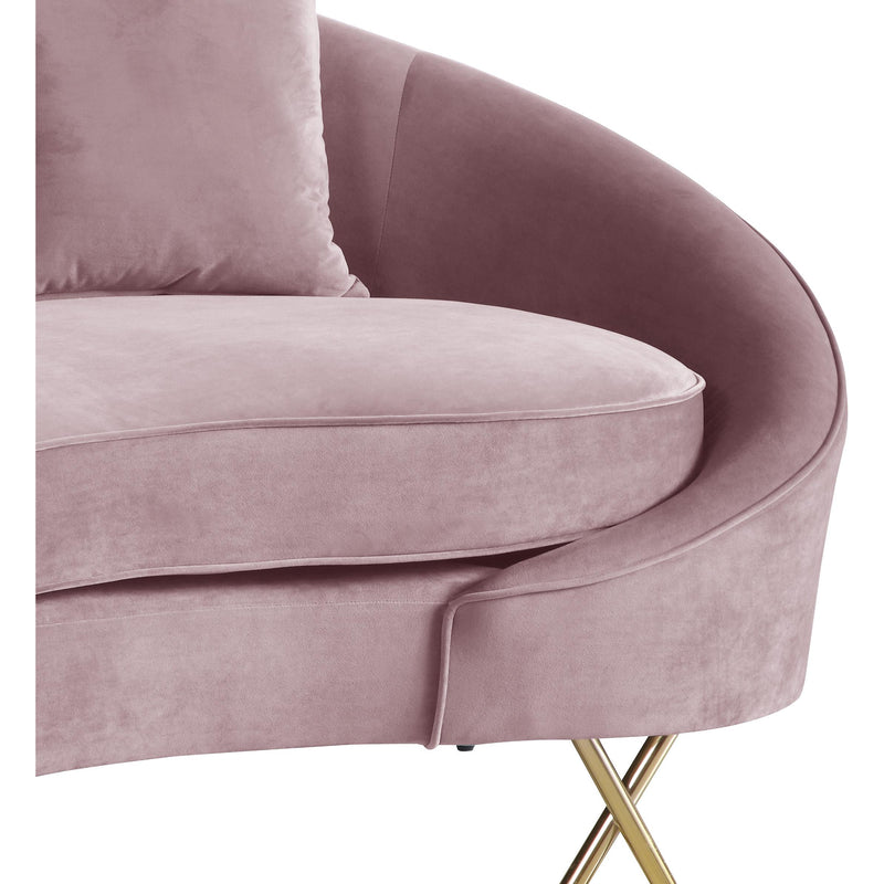 Meridian Serpentine Pink Velvet Loveseat IMAGE 4